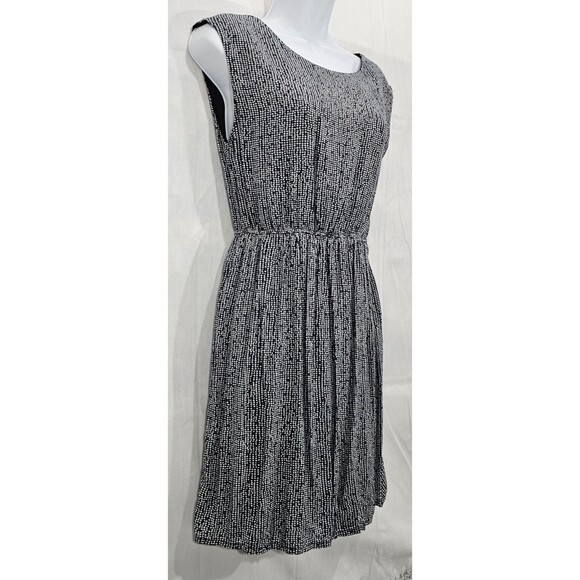 Zara Blouson Mini Dress Viscose Knit Polka Dot Navy Minimalist Office Casual M - Picture 5 of 13